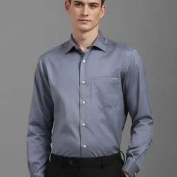 Louis Philippe Men Classic Fit Spread Collar Solid Cotton Formal Shirt-picture-23