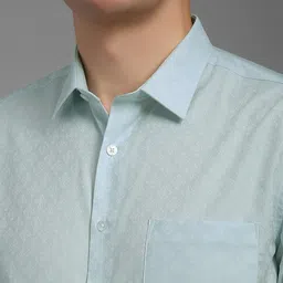 Louis Philippe Men Slim Fit Spread Collar Ethnic Motifs Printed Cotton Formal Shirt image 3