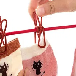 KHANJAN FASHION Purple Clothline With 12 Metal Clips image 2