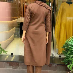 JAIPURI COLLECTION Women Ethnic Motifs Embroidered Regular Thread Work Pure Cotton Kurta with Trousers & image 2