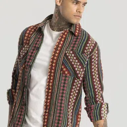 Snitch Men Smart Slim Fit Opaque Printed Casual Shirt-picture-32