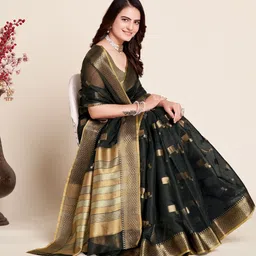 Durga Textile Geometric Woven Design Zari Saree image 2