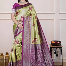 Vmdesigns Ethnic Motifs Zari Art Silk Handloom Banarasi Saree-picture-26