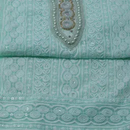 Meena Bazaar Floral Woven Design Beads & Stones Unstitched Dress Material image 3