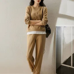 bebe Round-Neck Top With Trousers-image-3