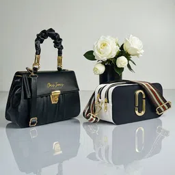 CLARIS JAMES Women Set of 2 Solid Structured Handheld Bag-picture-19