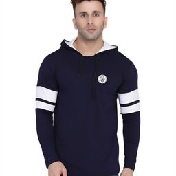BEYOU FASHION Men Striped Hooded Cotton Slim Fit T-shirt-picture-39