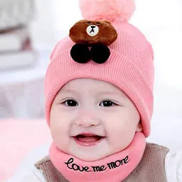 SYGA Unisex Kids Solid Woollen Beanie image 2