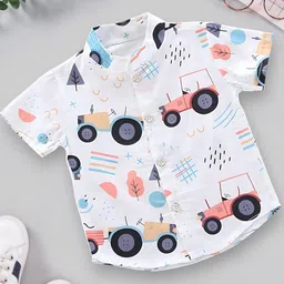 DUTT CREATION Boys Pack of 2 Classic Fit Floral Printed Spread Collar Cotton Casual Shirts image 2