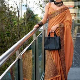 all about you Zari Tissue Handloom Saree image 2