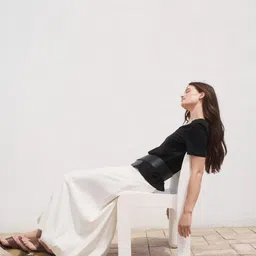 MANGO V-Neck Drop-Shoulder Sleeves Relaxed Pure Cotton T-shirt image 5