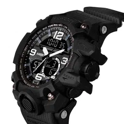 HARBOR Men Printed Dial & Straps Analogue and Digital Watch 9091_Black image 5