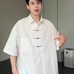 HERE&NOW Men Original Solid Oversized Casual Shirt-picture-21