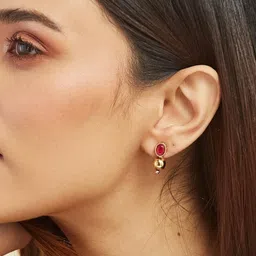 Fabindia Gold-Plated Artificial Stones Studded Spherical Studs image 5