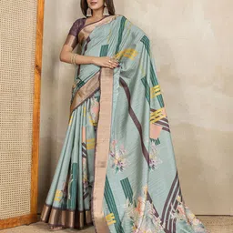 GULKEE FAB Woven Design Zari Banarasi Saree image 3
