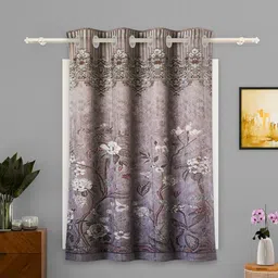 Myntra Elegant Homes Brown & Purple Floral Black Out Door Curtain-image-73