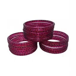 zsp Set Of 24 Beaded Embellished Glass Bangles-picture-37