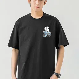 LAUREN ADAMS Graphic Printed Drop-Shoulder Sleeves Pure Cotton Oversized T-Shirt-picture-37