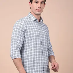 Crimsoune Club Classic Grid Tattersall Checked Spread Collar Pure Cotton Shirt image 3