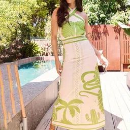 JC Mode Women Floral Print Halter Neck Maxi Dress-picture-13