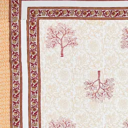 Myntra Elegant Homes Orange & Red Floral 180 TC King Bedsheet with 2 Pillow Covers image 5