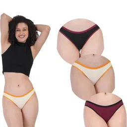 ORLIZEA Pack of 3 Women Low-Rise Cotton Blend Thongs-picture-13