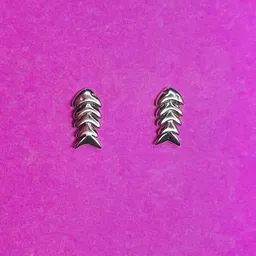 Arte Jewels Sterling Silver American Diamond Studded Feather Shaped Oxidised Studs-picture-44