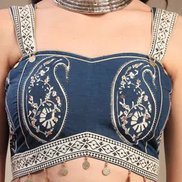 Stylum Printed Pure Cotton Shoulder Strap Neck Top With Skirt Co-Ords image 5