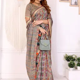 Mitera Ethnic Motifs Chanderi Saree image 4