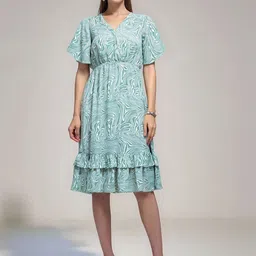 DressBerry Women Printed Layered Crepe Wrap Dress-picture-15