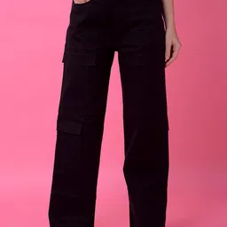 Crimsoune Club Women Baggy Mid-Rise Cargos Trousers-image-23