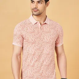BYFORD by Pantaloons Men Abstract Printed Polo Collar Cotton Slim Fit T-Shirt-image-51