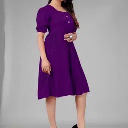 Maheshwar Puff Sleeve Fit & Flare Dress image 4