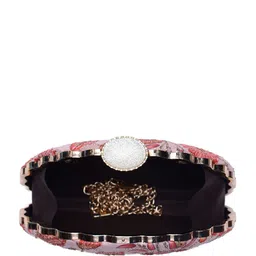 ARTKLIM Floral Embroidered Sequinned Box Clutch image 5