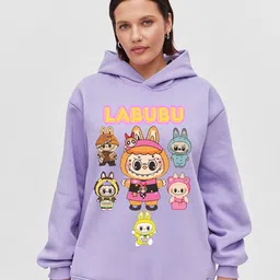 RAYACLOSET Women Printed Hooded Sweatshirt-image-90