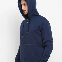 Alan Jones Men Solid Front-Open Hooded Sweatshirt image 3