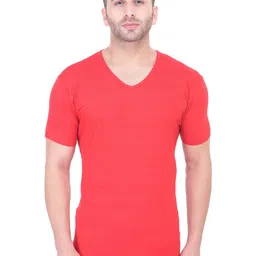 BI FASHION Men V-Neck Raw Edge T-shirt-image-11