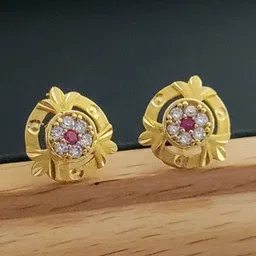 OM KRISHIV COLLECTION Floral Studs Earrings image 1