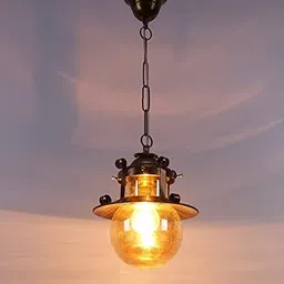 DELBAY Brown Antique Wall Ceiling Light for Home (Bulb Not Included) Pendants Ceiling Lamp image 2