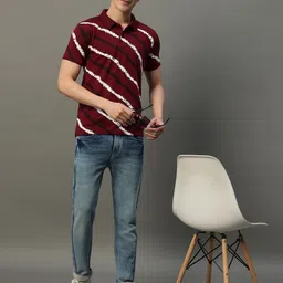 HUSHBUCKS Striped Polo Collar Short Sleeves T-shirt image 5
