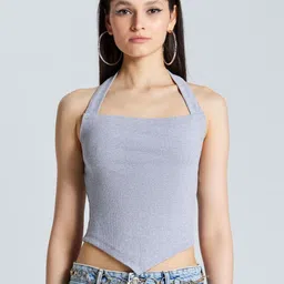 ZOMODA Tie-Up Neck Cotton Crop Top-image-28