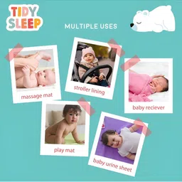 TIDY SLEEP Orange & Yellow 3 Pieces Waterproof & Reusable Bed Protector Baby Drysheet image 5