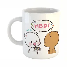 Mr UVD White & Brown Graphic Printed Ceramic Matte Mugs-picture-30