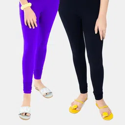 Tik Tok WEARS Girls Blue Churidar Length Leggings-picture-33