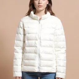 HERE&NOW Women White Nylon Solid Jackets-picture-32