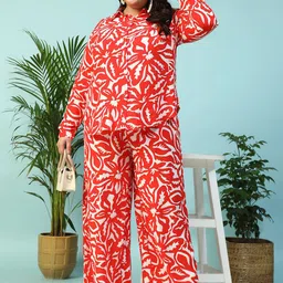 Oxolloxo Curve Plus Size Printed Shirt With Palazzo image 3