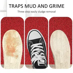 Kuber Industries Red Water Absorbing Door Mat image 2