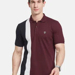 Octave Men Colourblocked Polo Collar T-shirt image 3