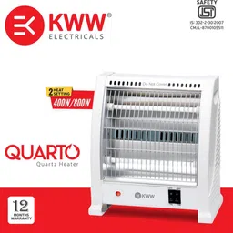 kww HQ01-800W-WH QUARTO Quartz Halogen Room Heater image 2