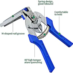 awraaq Hog Ring Plier Tool &1200Pcs M Clips Staples Poultry Pet Mesh Cage Wire Fencing Slip Joint Plier image 3